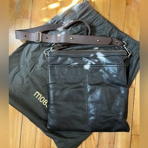NEW M0851 leather bag, dark brown